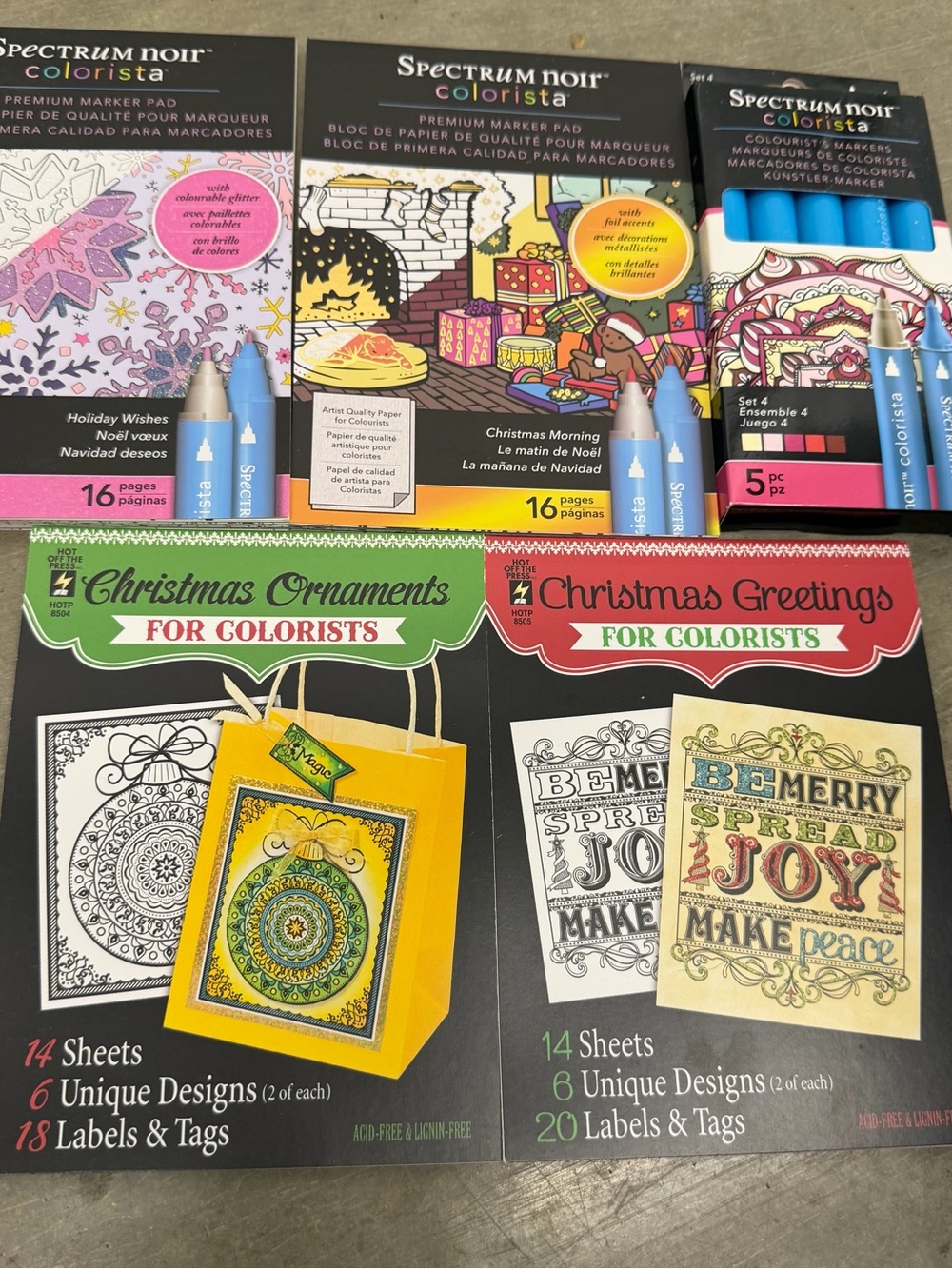 Spectrum Noir Colorista Christmas Coloring Book Marker Pad Marker Set